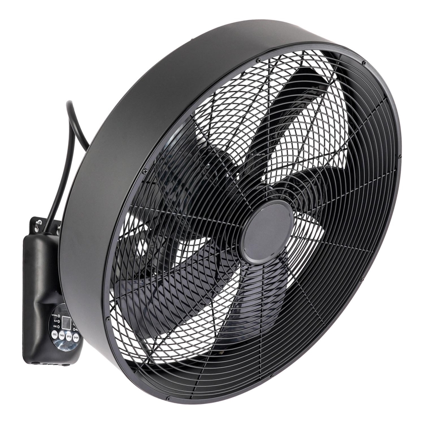 ZEVENTI - Stenski ventilator FANNY 50W/230V črna + daljinski upravljalnik