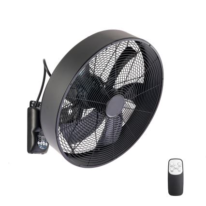 ZEVENTI - Stenski ventilator FANNY 50W/230V črna + daljinski upravljalnik