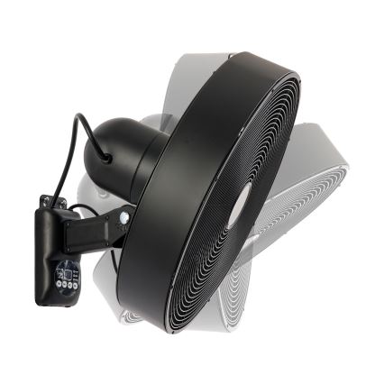 ZEVENTI - Stenski ventilator FANNY 50W/230V črna + daljinski upravljalnik