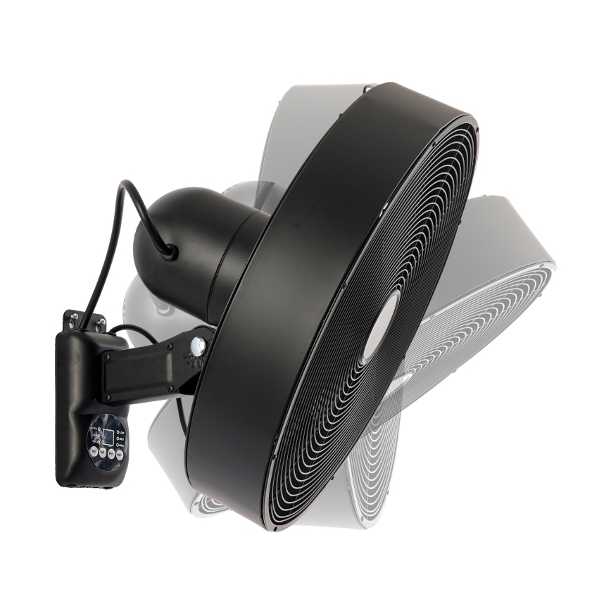 ZEVENTI - Stenski ventilator FANNY 50W/230V črna + daljinski upravljalnik