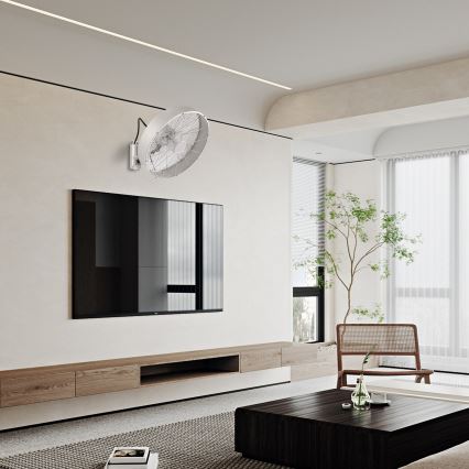 ZEVENTI - Stenski ventilator FANNY 50W/230V premer 45 cm matni krom + daljinski upravljalnik