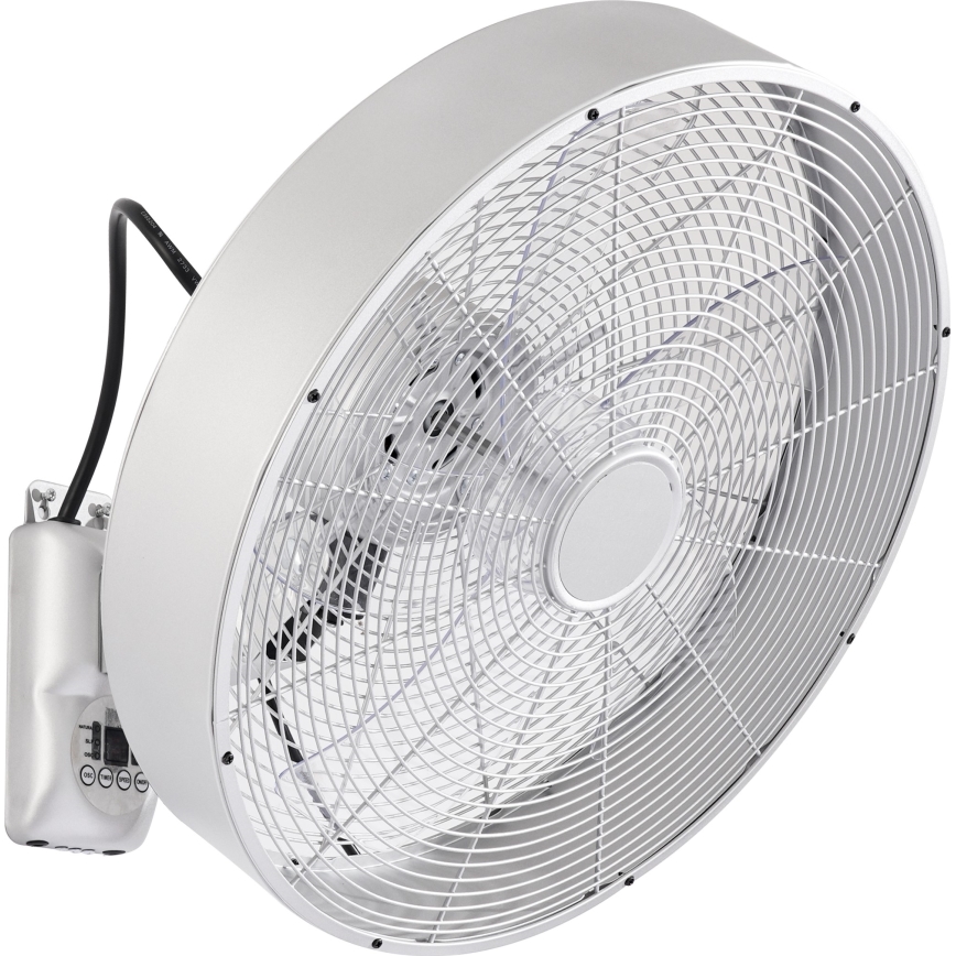 ZEVENTI - Stenski ventilator FANNY 50W/230V premer 45 cm matni krom + daljinski upravljalnik