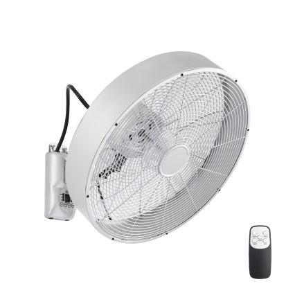 ZEVENTI - Stenski ventilator FANNY 50W/230V premer 45 cm matni krom + daljinski upravljalnik