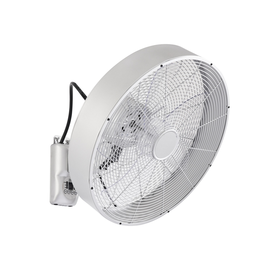 ZEVENTI - Stenski ventilator FANNY 50W/230V premer 45 cm matni krom + daljinski upravljalnik