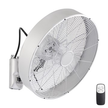 ZEVENTI - Stenski ventilator FANNY 50W/230V premer 45 cm matni krom + daljinski upravljalnik