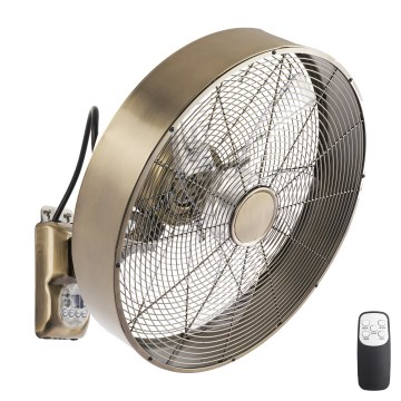 ZEVENTI - Stenski ventilator FANNY 50W/230V premer 45 cm v bronasti barvi + daljinski upravljalnik
