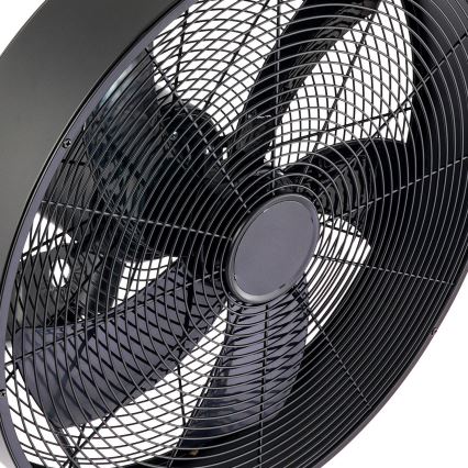 ZEVENTI - Stenski ventilator FANNY 50 W/230 V, premer 45 cm, črne barve + daljinski upravljalnik