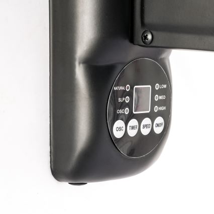 ZEVENTI - Stenski ventilator FANNY 50 W/230 V, premer 45 cm, črne barve + daljinski upravljalnik