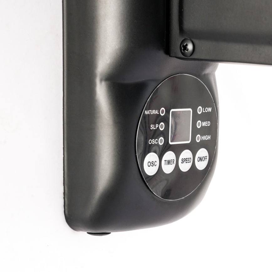 ZEVENTI - Stenski ventilator FANNY 50 W/230 V, premer 45 cm, črne barve + daljinski upravljalnik