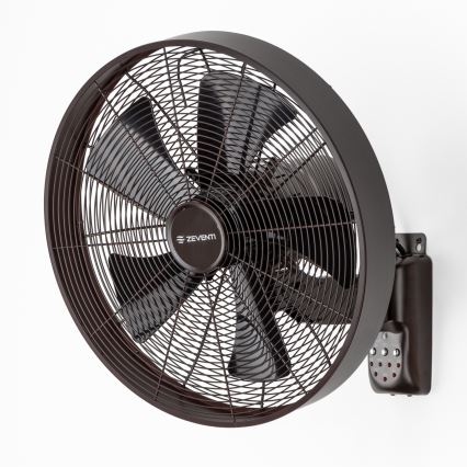 ZEVENTI - Stenski ventilator FREEZE 50W/230V pr. 40 cm črna/rjava + Daljinski upravljalnik