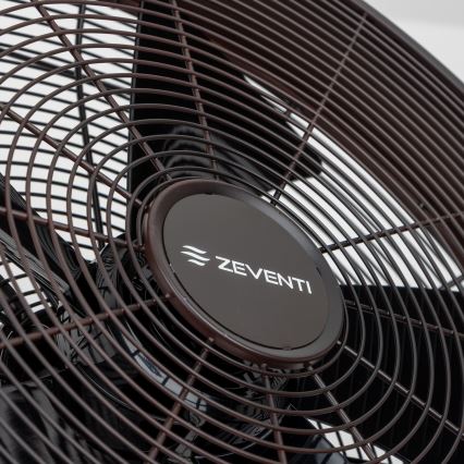 ZEVENTI - Stenski ventilator FREEZE 50W/230V pr. 40 cm črna/rjava + Daljinski upravljalnik