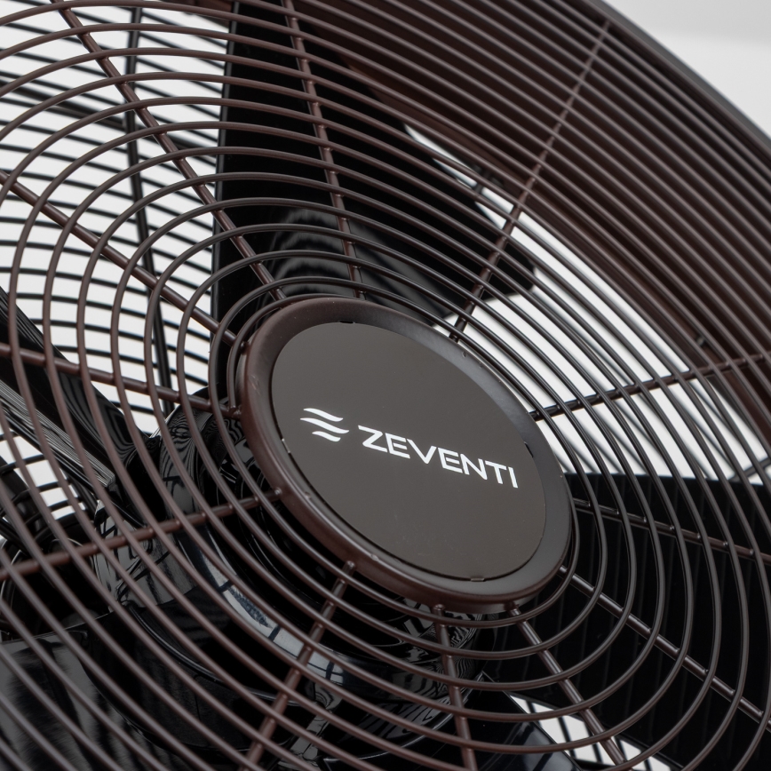 ZEVENTI - Stenski ventilator FREEZE 50W/230V pr. 40 cm črna/rjava + Daljinski upravljalnik