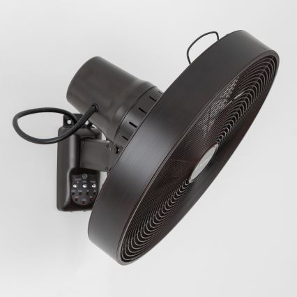 ZEVENTI - Stenski ventilator FREEZE 50W/230V pr. 40 cm črna/rjava + Daljinski upravljalnik