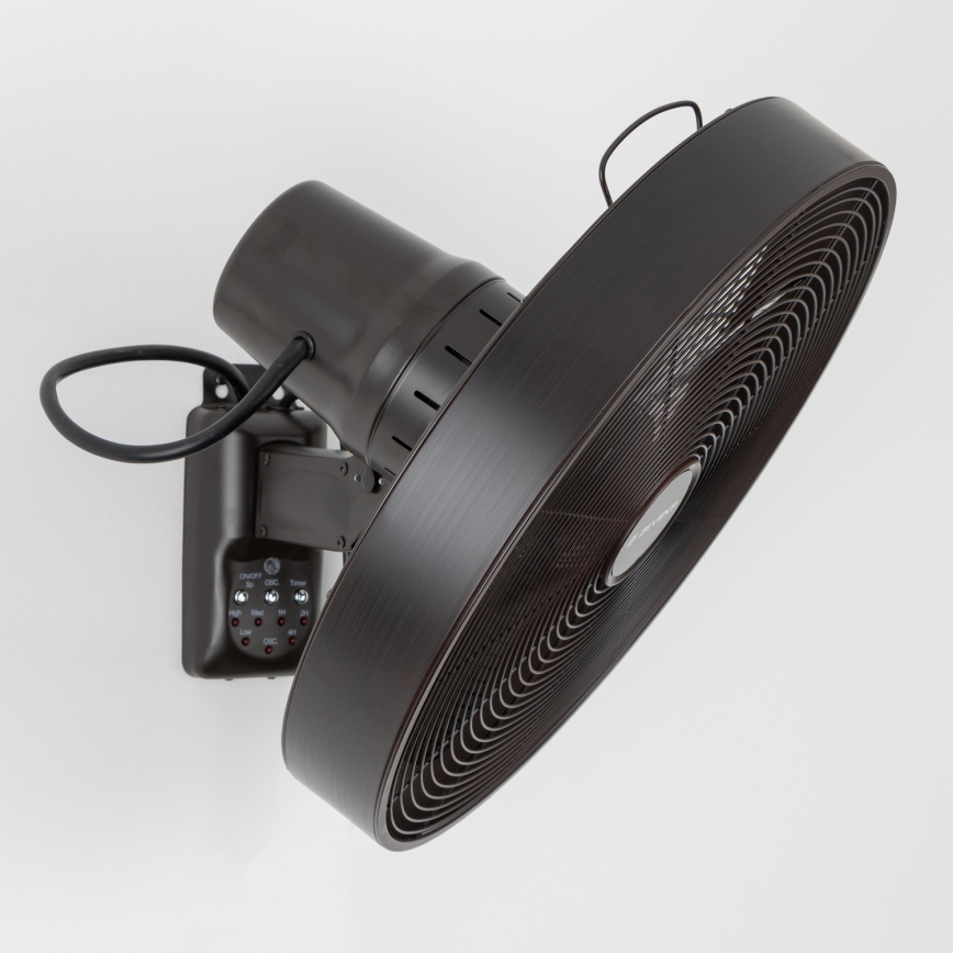 ZEVENTI - Stenski ventilator FREEZE 50W/230V pr. 40 cm črna/rjava + Daljinski upravljalnik