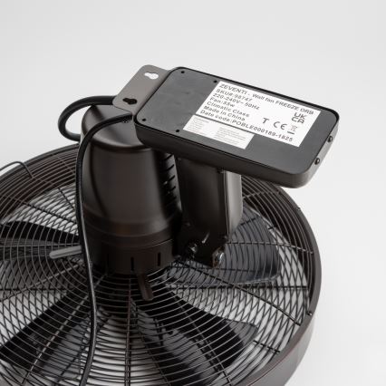 ZEVENTI - Stenski ventilator FREEZE 50W/230V pr. 40 cm črna/rjava + Daljinski upravljalnik