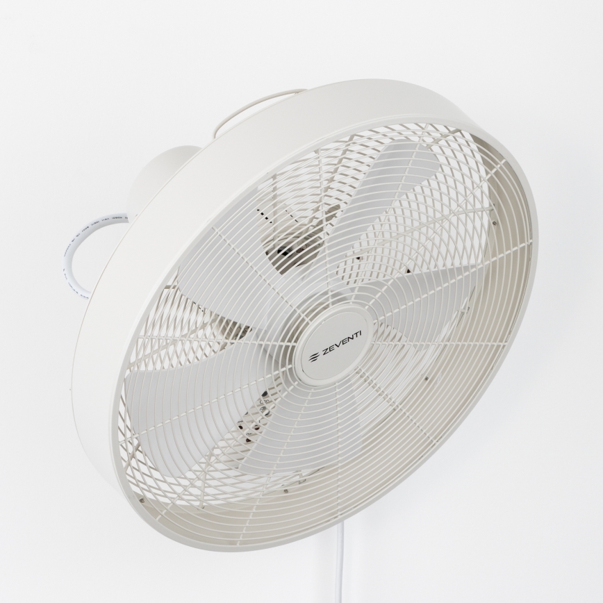 ZEVENTI - Stenski ventilator FREEZE 50W/230V pr. 40 cm bela + Daljinski upravljalnik