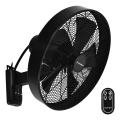 ZEVENTI - Stenski ventilator FREEZE 50W/230V pr. 40 cm črna + Daljinski upravljalnik