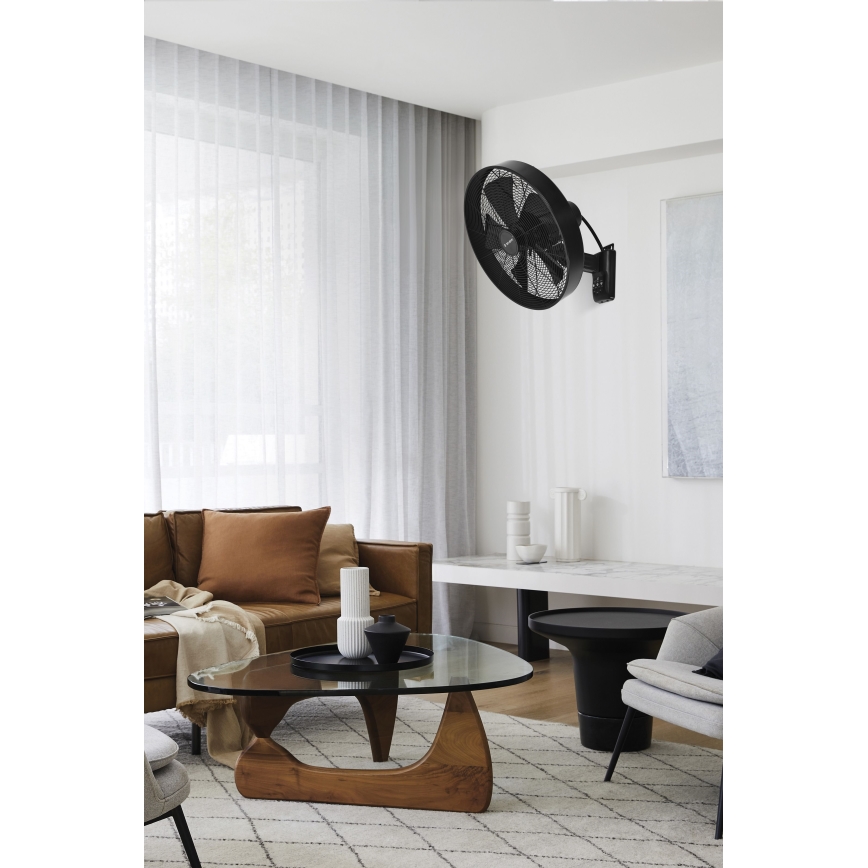 ZEVENTI - Stenski ventilator FREEZE 50W/230V pr. 40 cm črna + Daljinski upravljalnik