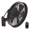 ZEVENTI - Stenski ventilator FREEZE 50W/230V pr. 40 cm črna/rjava + Daljinski upravljalnik