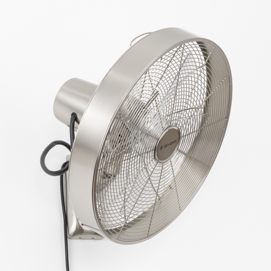 ZEVENTI - Stenski ventilator FREEZE 50W/230V pr. 40 cm mat krom + Daljinski upravljalnik