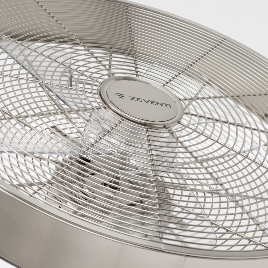 ZEVENTI - Stenski ventilator FREEZE 50W/230V pr. 40 cm mat krom + Daljinski upravljalnik