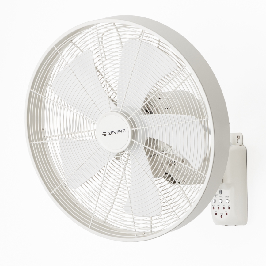 ZEVENTI - Stenski ventilator FREEZE 50W/230V premer 45 cm bela + daljinsko upravljanje