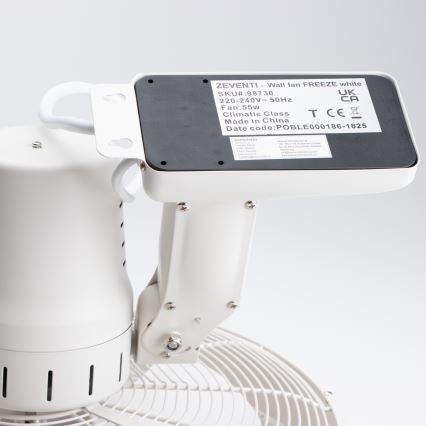 ZEVENTI - Stenski ventilator FREEZE 50W/230V premer 45 cm bela + daljinsko upravljanje