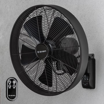 ZEVENTI - Stenski ventilator FREEZE 50W/230V, premer 45 cm, črna + daljinski upravljalnik