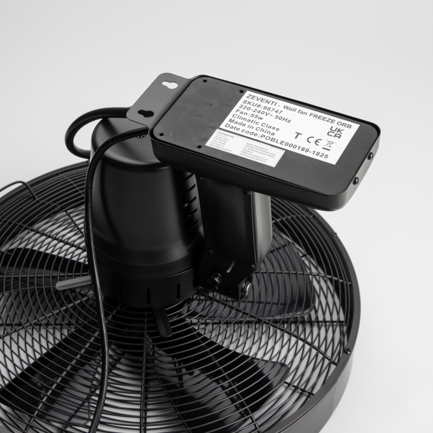 ZEVENTI - Stenski ventilator FREEZE 50W/230V, premer 45 cm, črna + daljinski upravljalnik