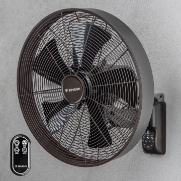 ZEVENTI - Stenski ventilator FREEZE 50W/230V premer 45 cm črna/rjava + daljinski upravljalnik