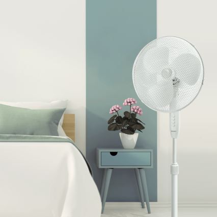 ZEVENTI - Stojalni ventilator FLOW 40W/230V bela