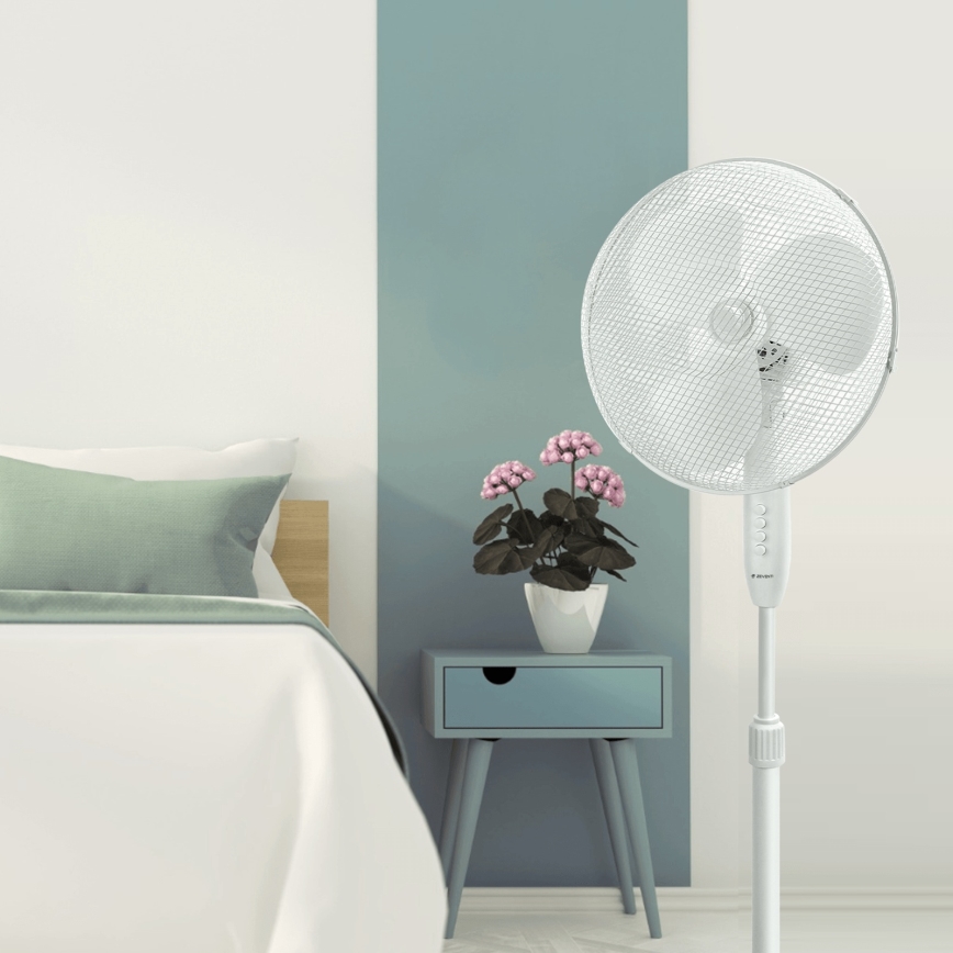 ZEVENTI - Stojalni ventilator FLOW 40W/230V bela