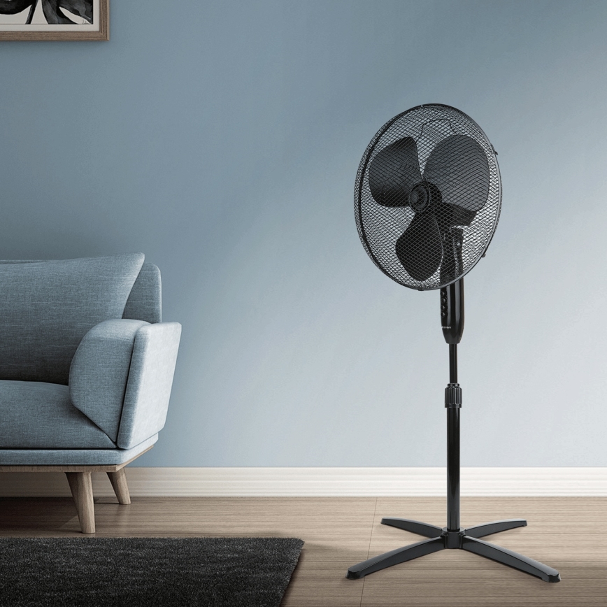 ZEVENTI - Stojni ventilator 40 W/230 V, premer 40 cm, črn