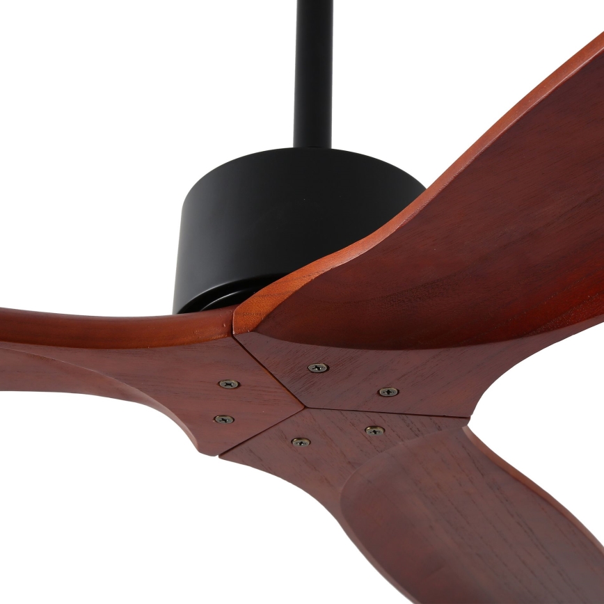 ZEVENTI - Stropni ventilator CUENCA Wi-Fi Tuya črna/hrast + Daljinski upravljalnik