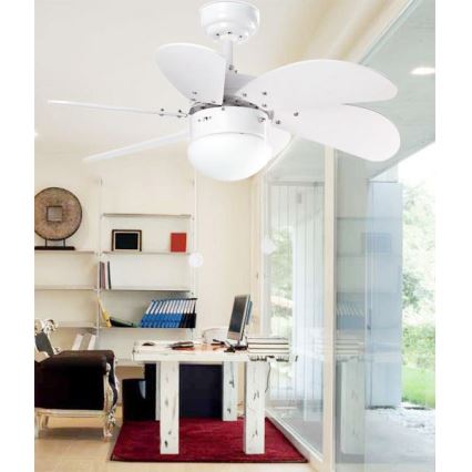ZEVENTI - Stropni ventilator FAMARA 1xE14/60W/230V bela