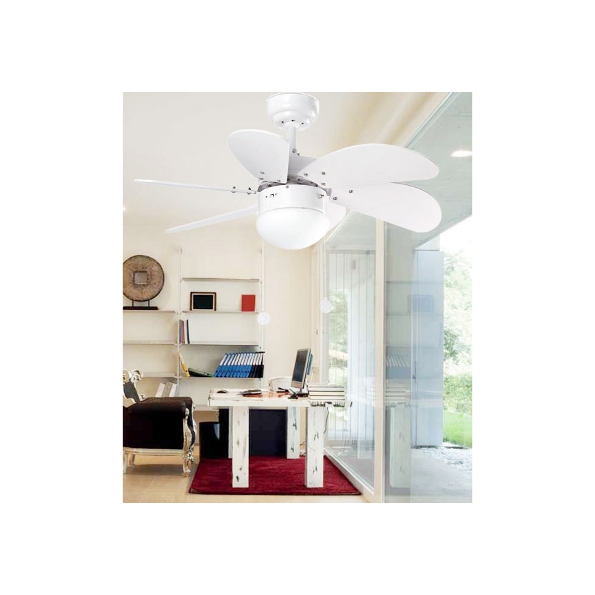 ZEVENTI - Stropni ventilator FAMARA 1xE14/60W/230V bela