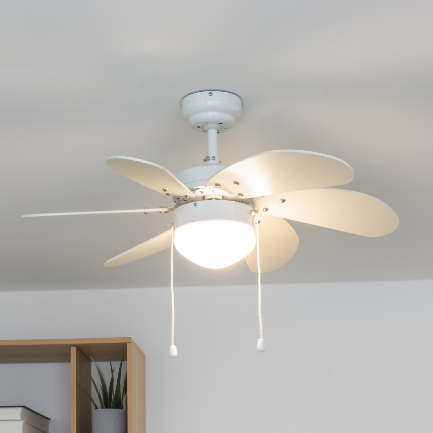 ZEVENTI - Stropni ventilator FAMARA 1xE14/60W/230V bela