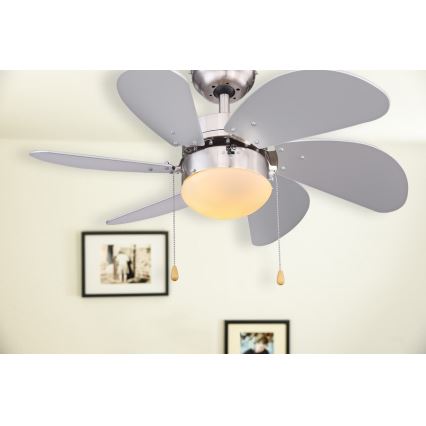 ZEVENTI - Stropni ventilator FAMARA 1xE14/60W/230V siva