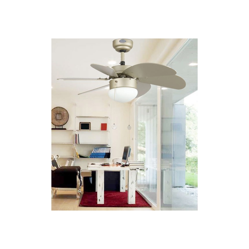 ZEVENTI - Stropni ventilator FAMARA 1xE14/60W/230V siva