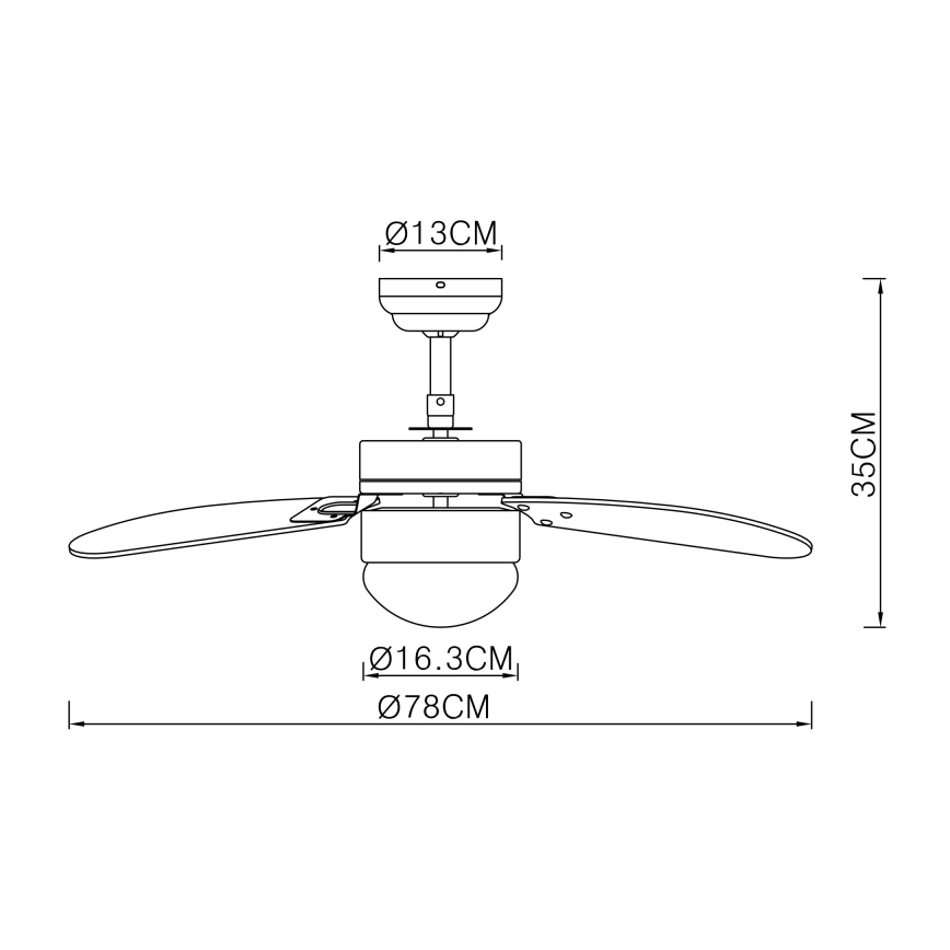 ZEVENTI - Stropni ventilator FAMARA 1xE14/60W/230V siva