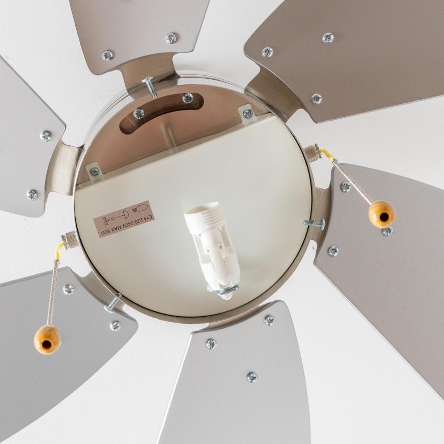 ZEVENTI - Stropni ventilator FAMARA 1xE14/60W/230V siva