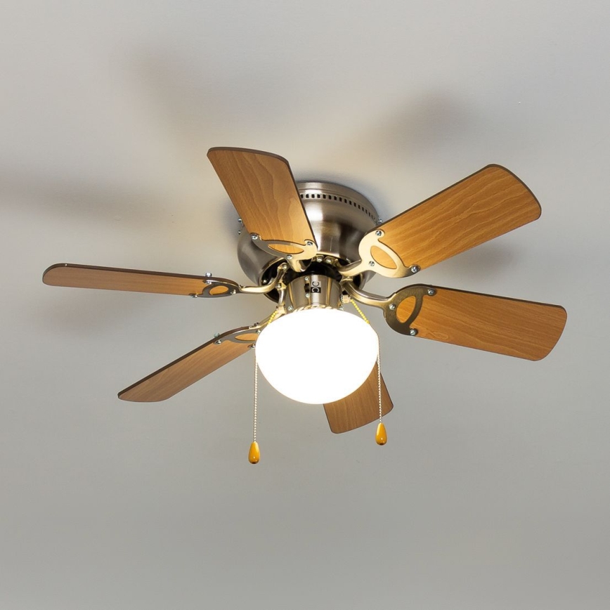 ZEVENTI - Stropni ventilator GALDANA 1xE27/60W/230V rjava/bež