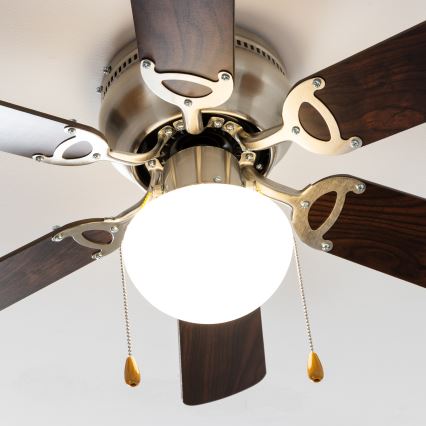 ZEVENTI - Stropni ventilator GALDANA 1xE27/60W/230V rjava/bež