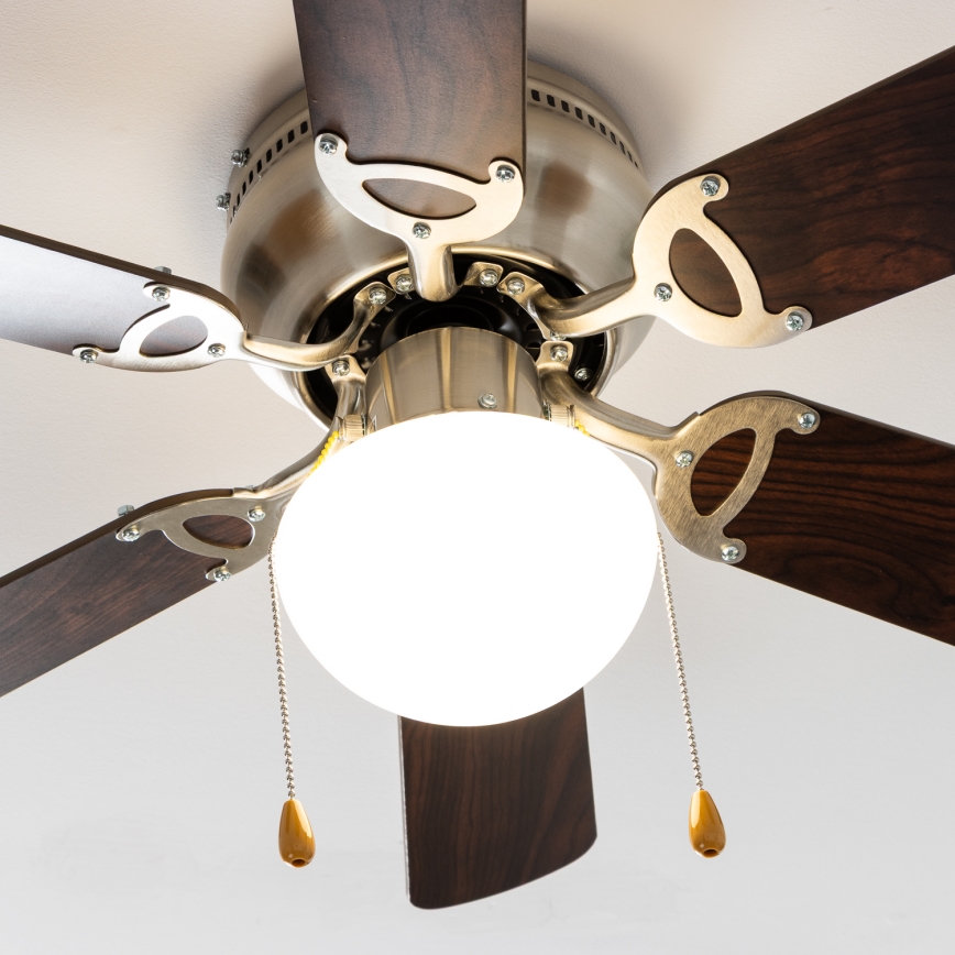 ZEVENTI - Stropni ventilator GALDANA 1xE27/60W/230V rjava/bež