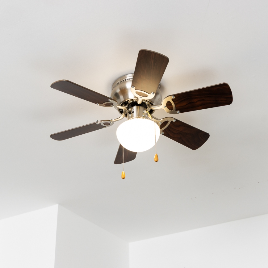 ZEVENTI - Stropni ventilator GALDANA 1xE27/60W/230V rjava/bež