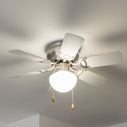 ZEVENTI - Stropni ventilator GALDANA 1xE27/60W/230V siva/bela