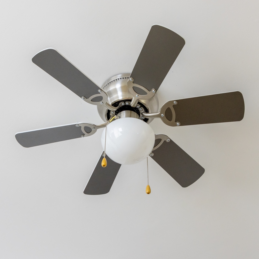 ZEVENTI - Stropni ventilator GALDANA 1xE27/60W/230V siva/bela