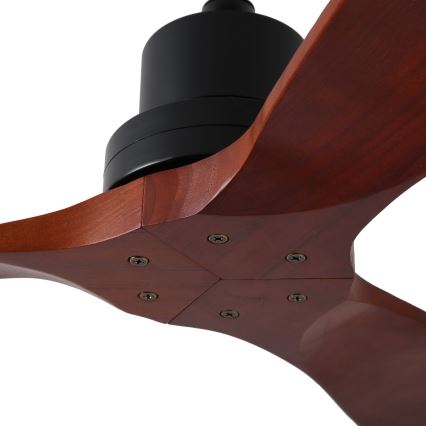 ZEVENTI - Stropni ventilator LIONI Wi-Fi Tuya črna/hrast + Daljinski upravljalnik