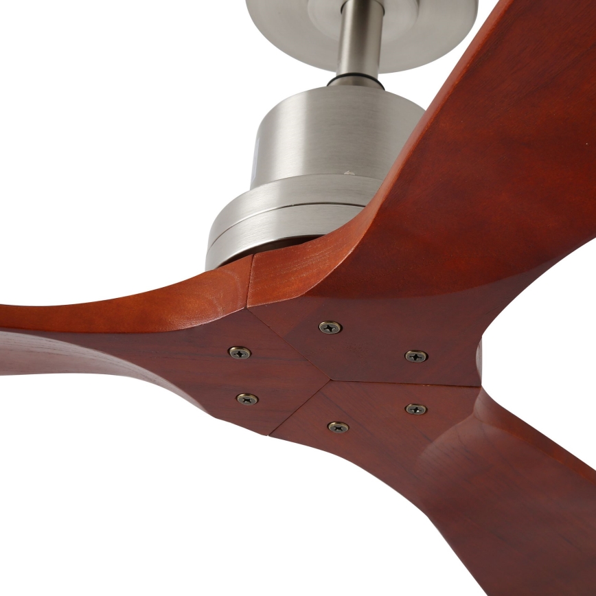 ZEVENTI - Stropni ventilator LIONI Wi-Fi Tuya mat krom/hrast + Daljinski upravljalnik