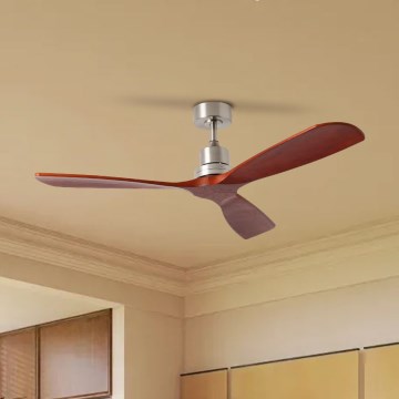 ZEVENTI - Stropni ventilator LIONI Wi-Fi Tuya mat krom/hrast + Daljinski upravljalnik